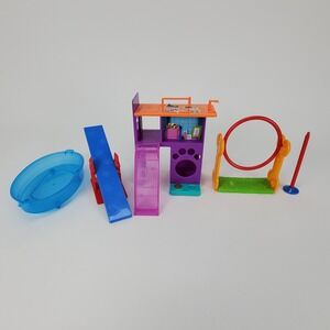 Mattel Barbie Pet Dog Agility Training Playset DGY83 2015 Purple House Hoop Bath